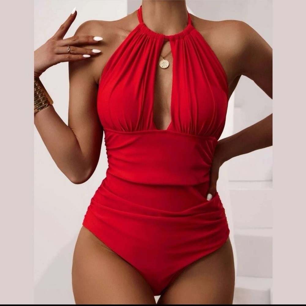 Tie Back Halter Swimsuit (2 sizes)